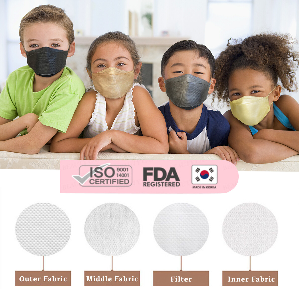 20 PACK! Kids KF94 Red Wine Face Mask Protective Cover Comfortable Breathable