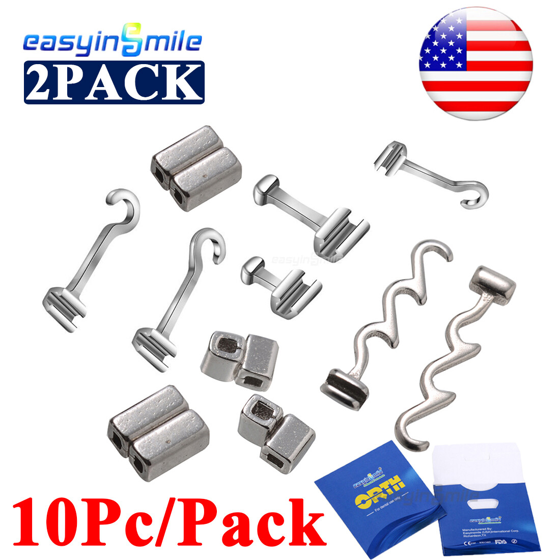 Dental Orthodontic Crimpable hooks Long/Short/Left/Right/Cross/Stops For bracket