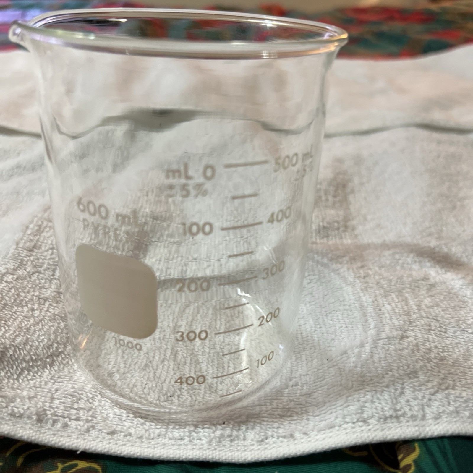 Corning PYREX Glass 600mL Double Graduated Low Form Griffin Beaker No. 1003 USA