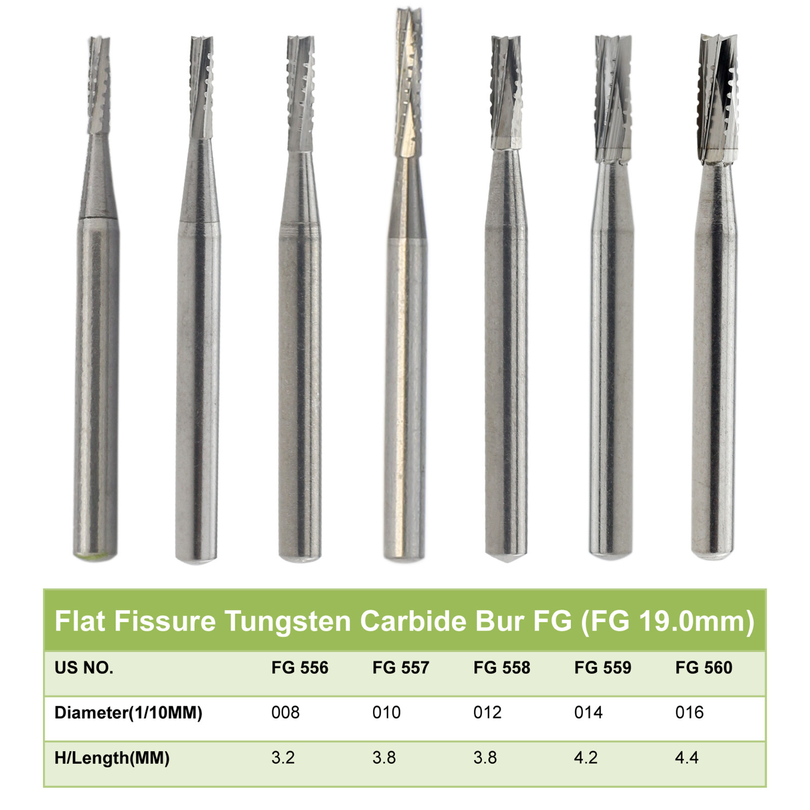 Wave Dental Carbide Burs FGOS Surgical Length 25mm Friction Grip FG 19mm Round