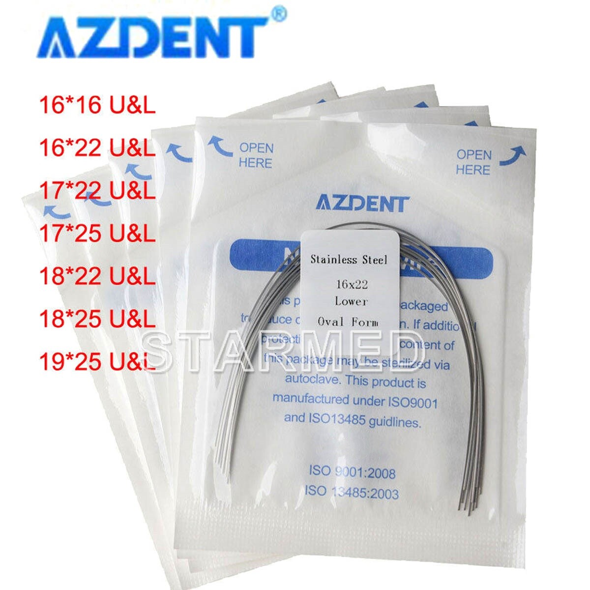 Dental Orthodontic Stainless Steel Arch Wires Rectangular Ovoid Form FDA
