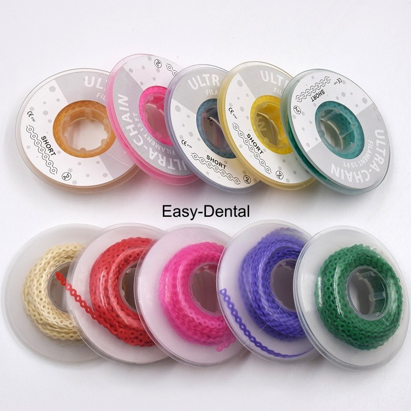 Dental Ortho Elastic Ultra Power Chain Rubber Braces Bands Long/Short/Continuous