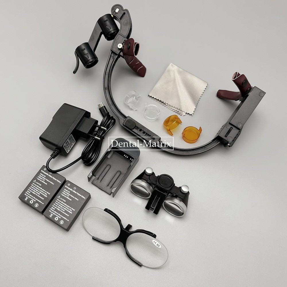 2.5x 3.5x Medical Dental Binocular Loupes Headband Magnifier LED Headlight US/EU