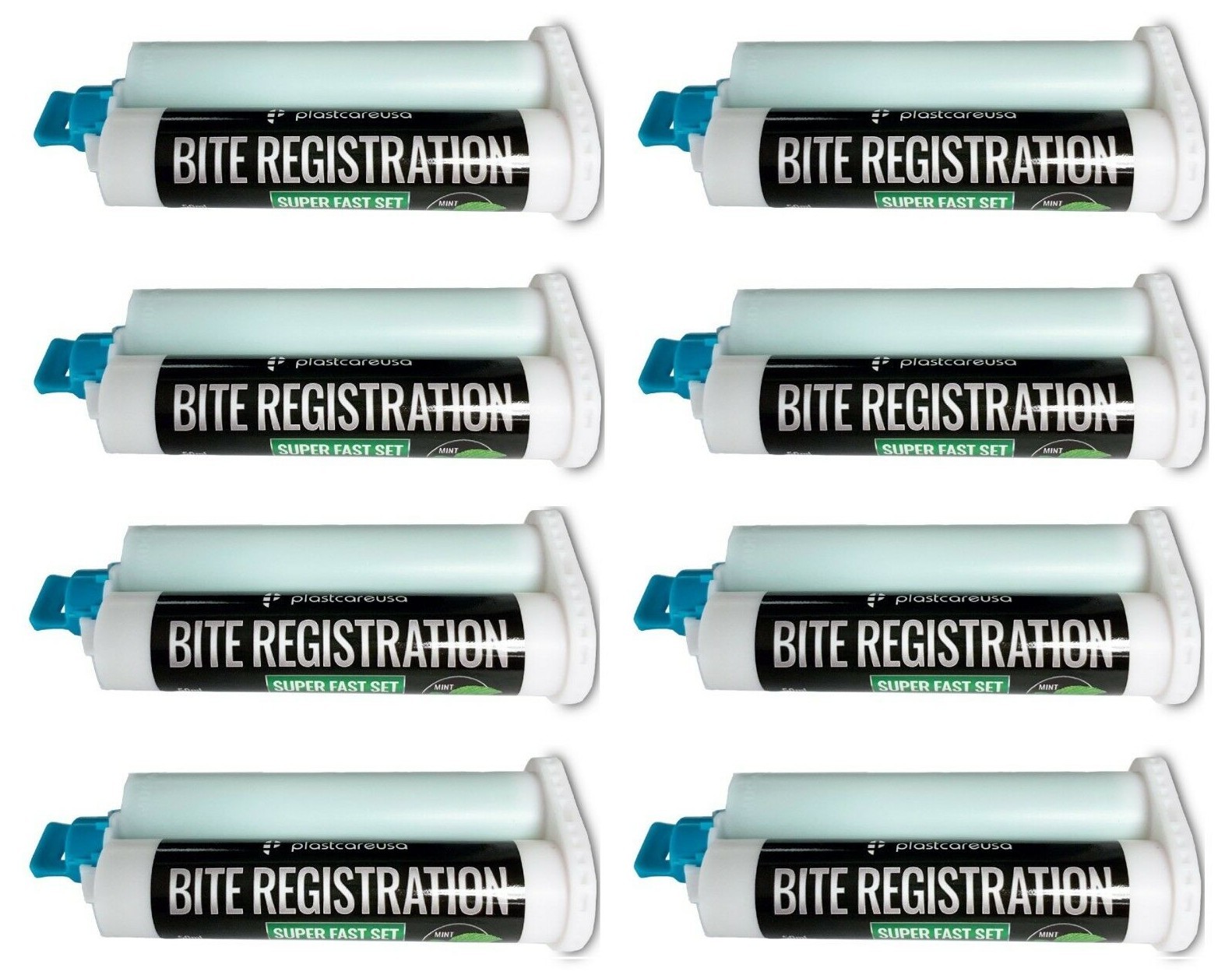 8 x Dental Bite Registration Material, Super Fast Set 50ml Cartridges (German)