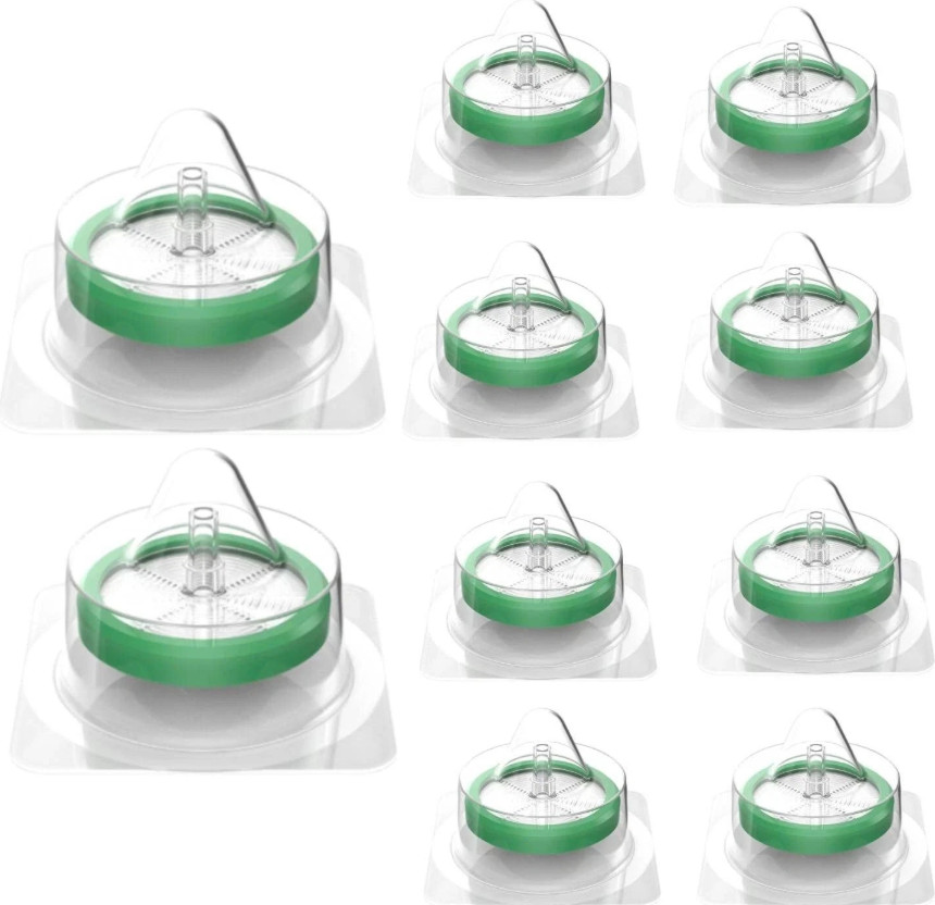 50 Pack Sterile Syringe Filter 33mm 0.22 Micron PES Membrane Hydrophilic Filter