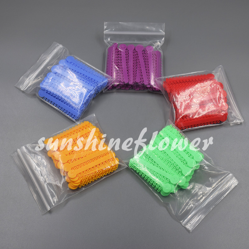 1 Bag Dental Orthodontic Ligature Ties Elastic Rubber Bands 45 Colors 1040 Pcs