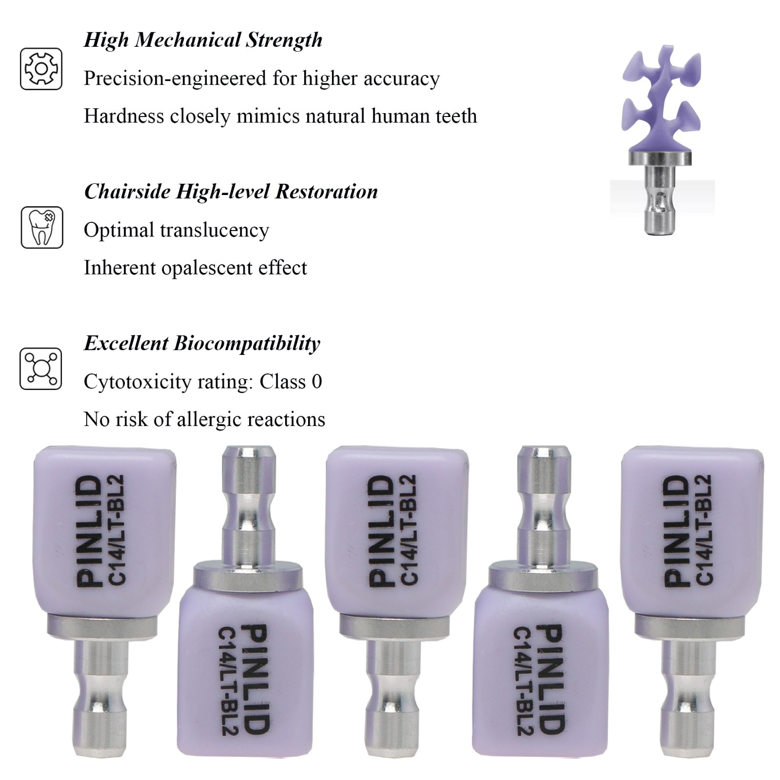 C14 Dental Emax CAD/CAM CEREC Inlab Blocks Lithium Disilicate High Aesthetic