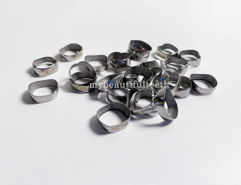 200Pcs Dental 1st Molar Plain Band Clean Molar Bands Orthodontic Medium 35to39.5