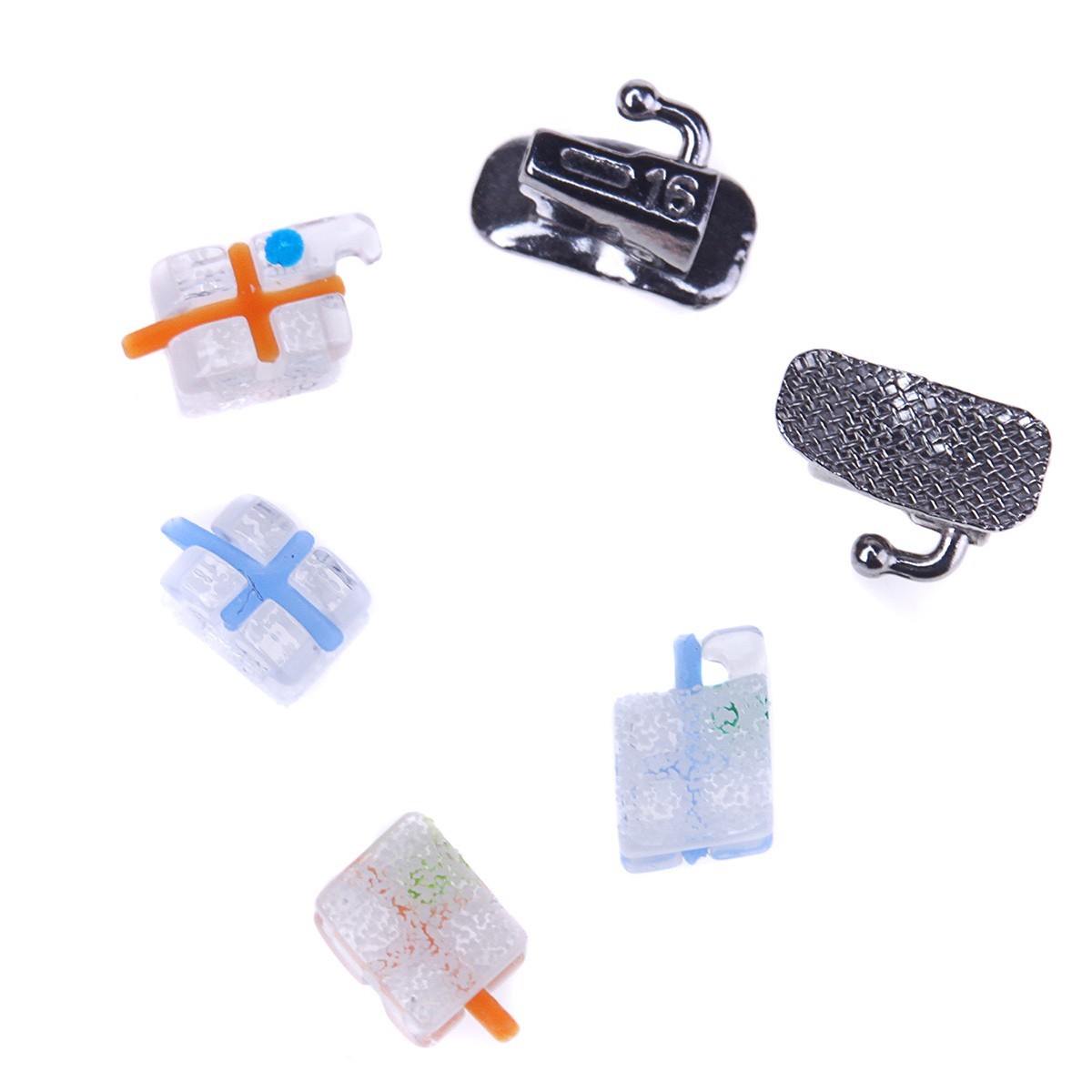 AZDENT Dental Orthodontic Sapphire Clear Bracket Mini ROTH/MBT.022 Hooks 345