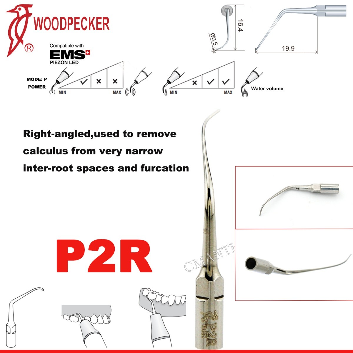 Woodpecker Dental Ultrasonic Scaler Tips P1-P33 Period Tips Fit EMS Scaler