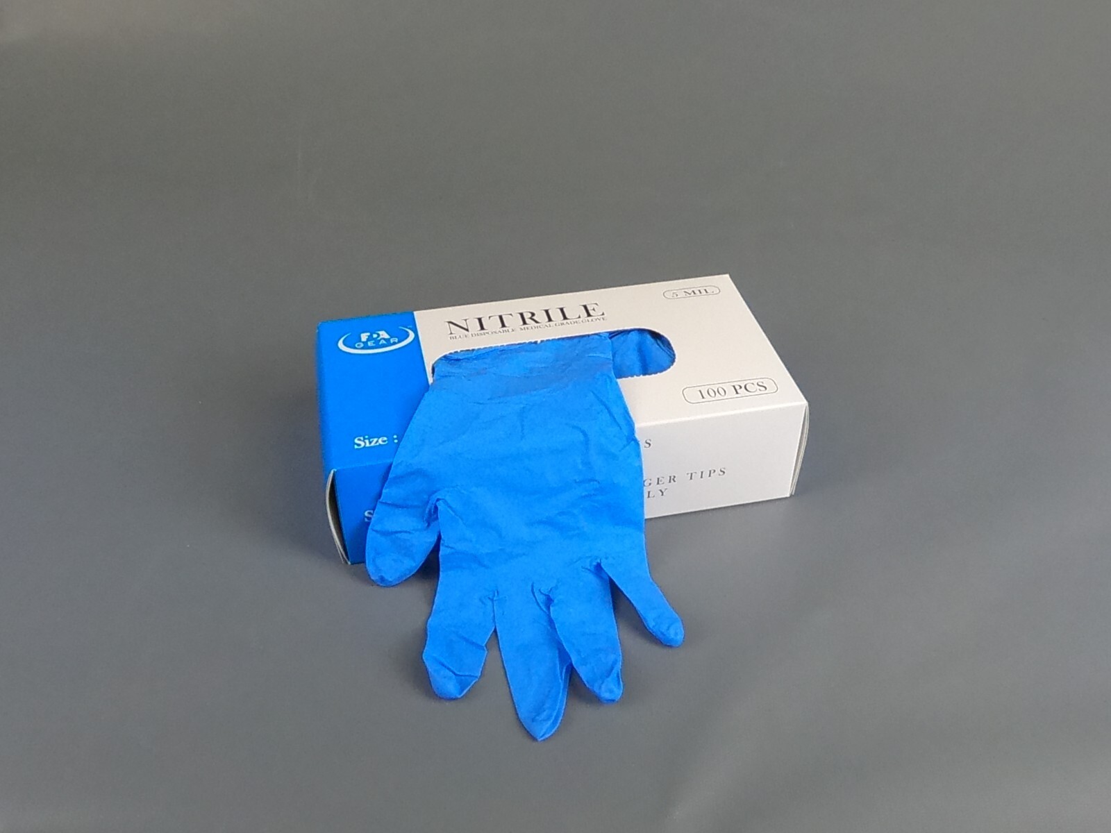 blue Nitrile Disposable Exam/Medical Gloves 4Mil, Latex/Powder Free