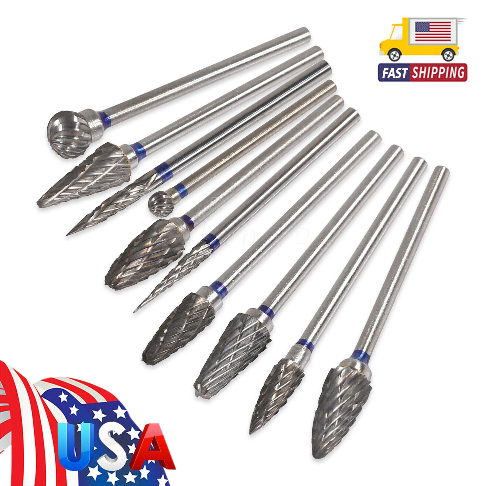 10 Pcs HP Tungsten Steel Carbide Cutter Dental Denture Burs Lab Drill Polisher P