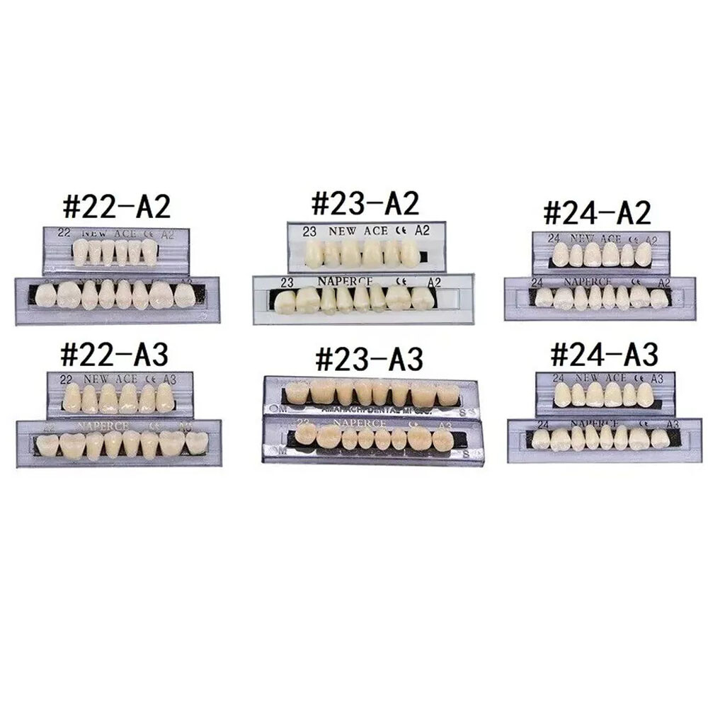 168PCS Acrylic Resin A1/A2/A3 Dental Denture Teeth Upper Lower Shade 22/23/24#