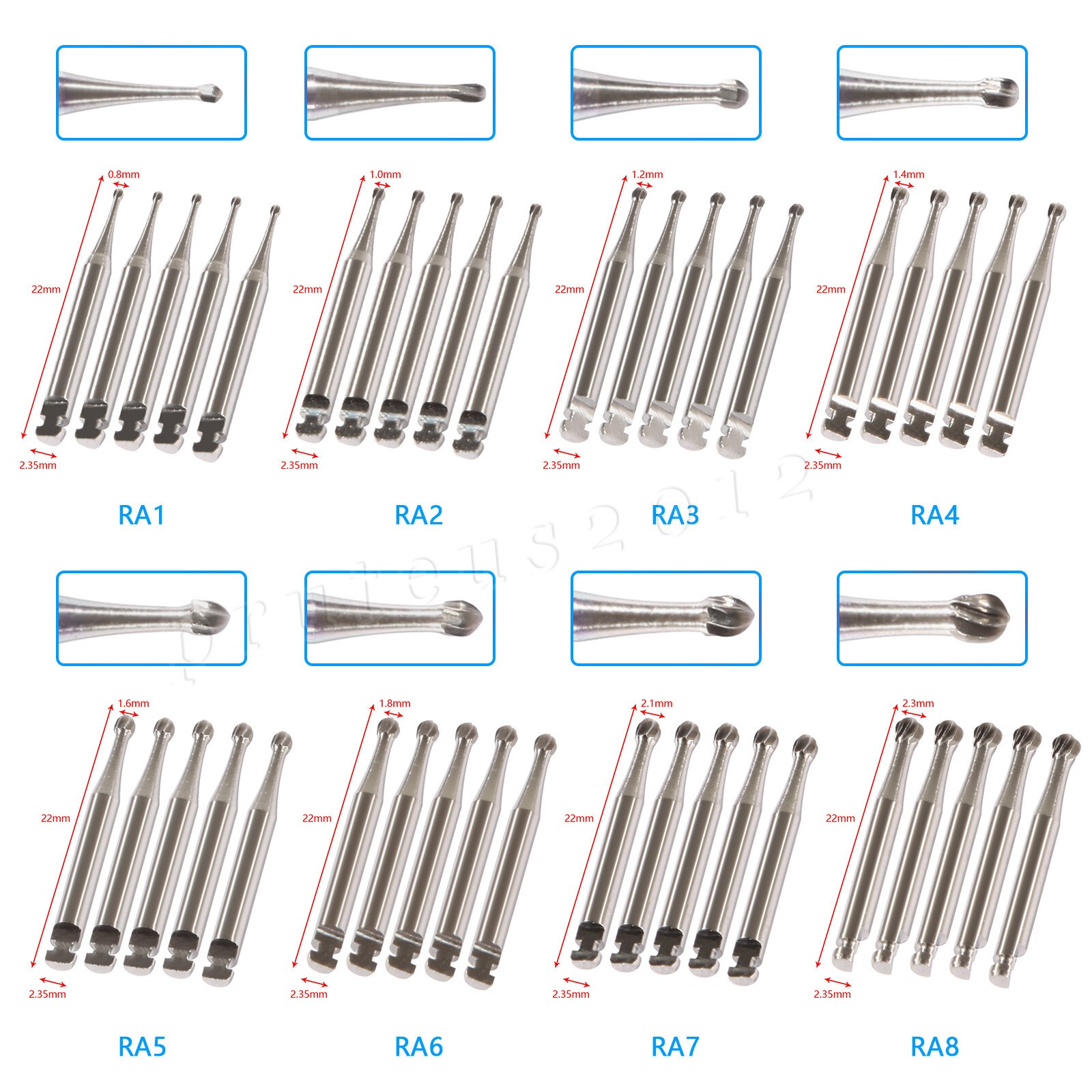 Dental Round Burs Carbide Latch Burs RA 1 2 3 4 5 6 7 8 LA Slow Speed PRIMA
