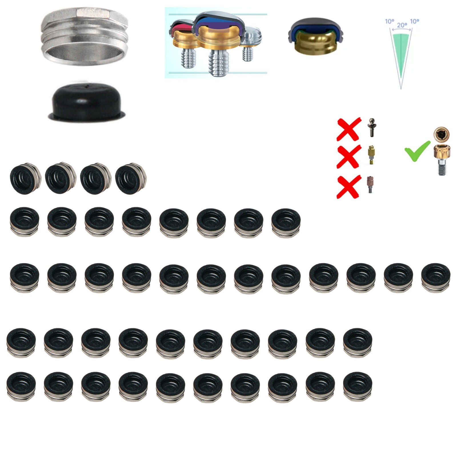 US Implant Replace Standard Male Inserts Fit ZEST Locator Legacy Dental Abutment