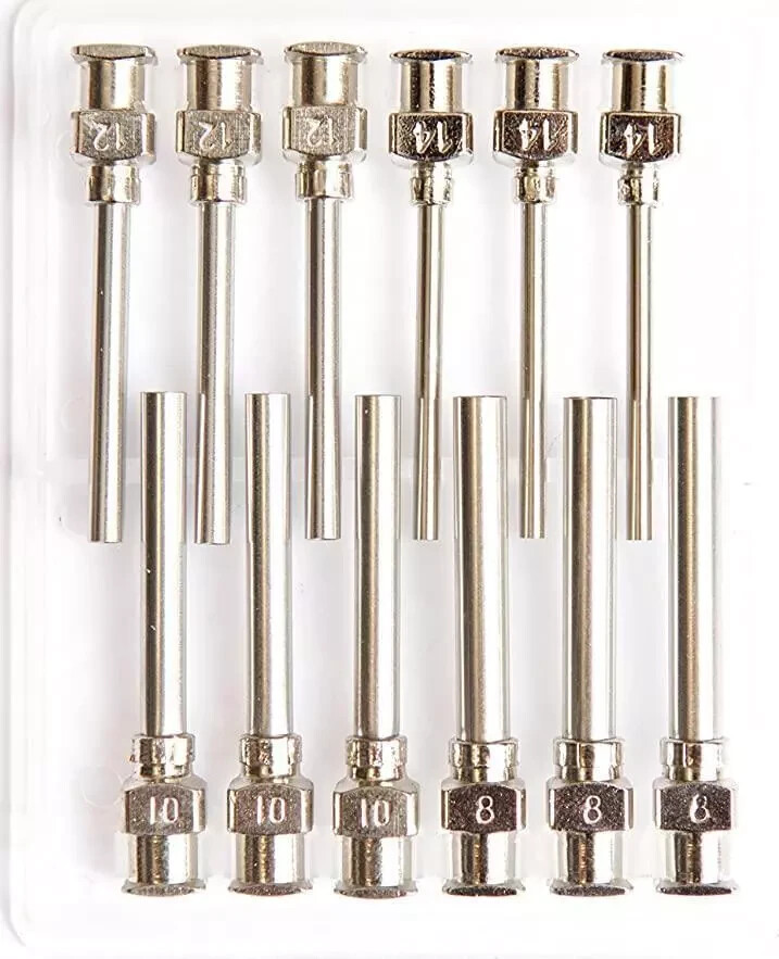 12 Pack – Dispensing Needle 1 – All Metal, Stainless Steel Blunt Tip Luer Lock