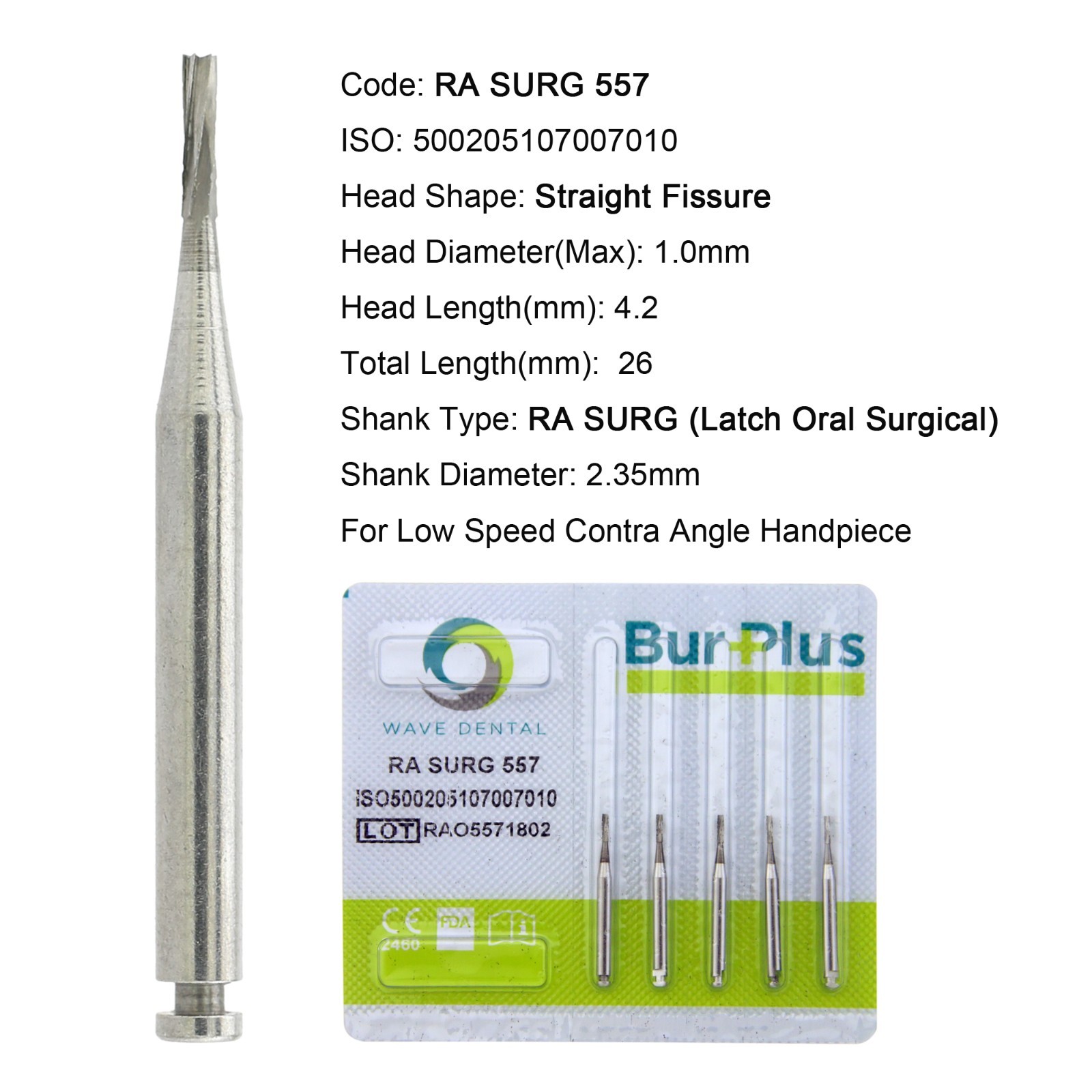 WAVE Dental Latch Carbide Burs Surgical RA SURG Round RA 2 4 6 8 557 Slow Speed