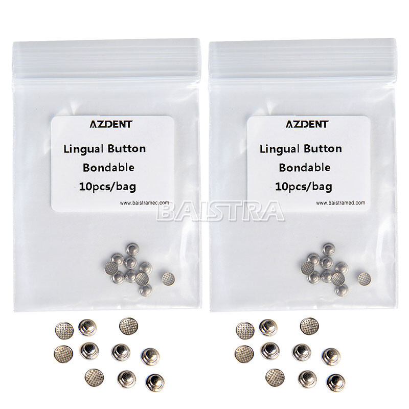 10X AZDENT Dental Orthodontic Lingual Button Bondable Round 10 Pcs/pack