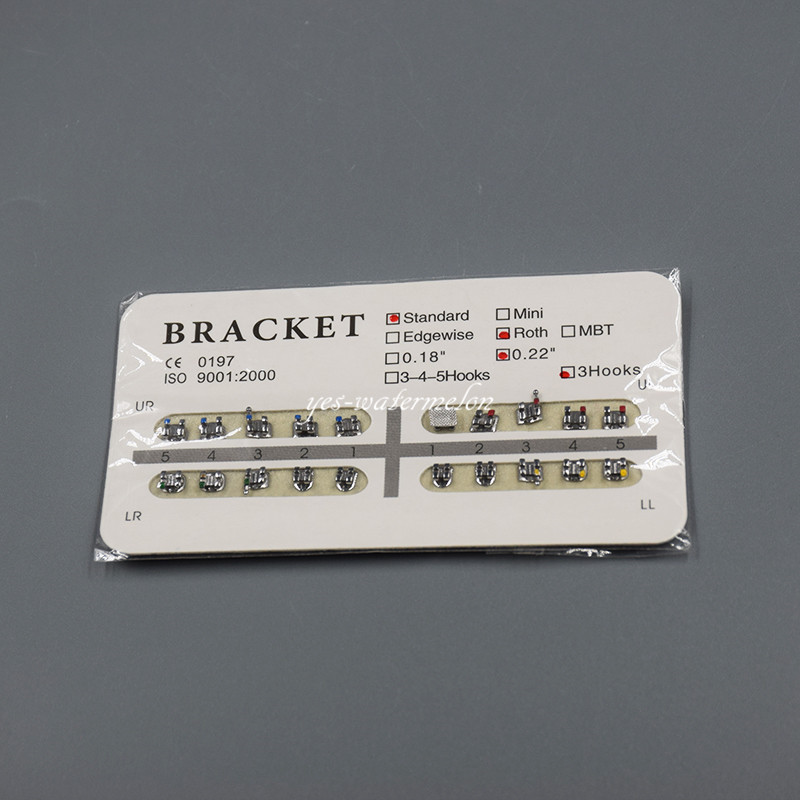 20 Pcs/Pack Dental Orthodontic Metal Bracket Brace Standard Roth.022 Hooks 3