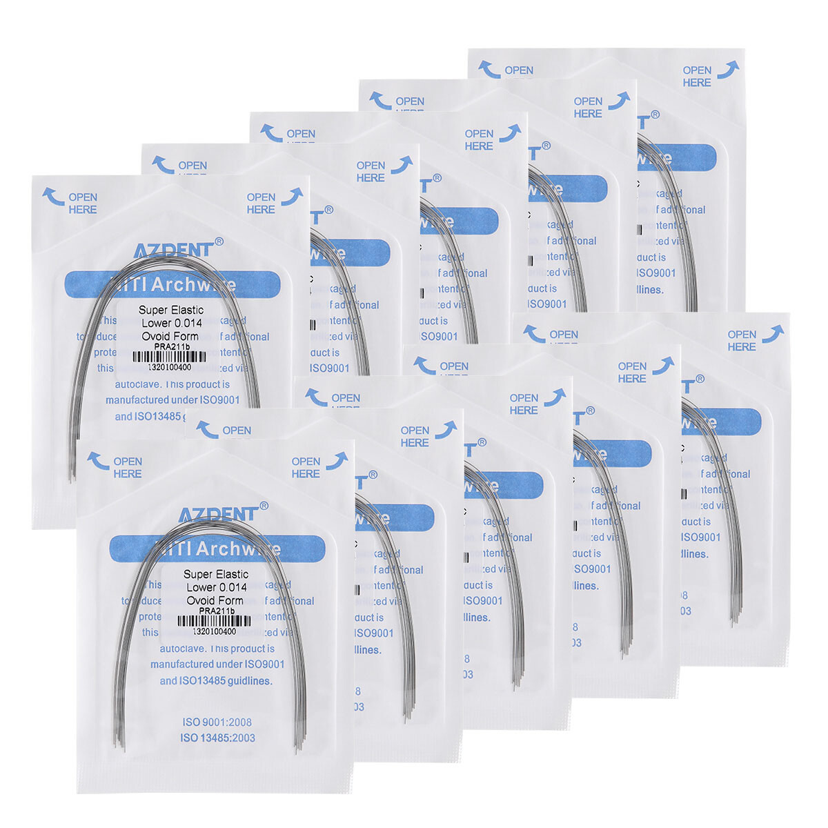 AZDENT Dental Orthodontic Supper Elastic Niti Round Arch Wire 012Upper/ 020Lower