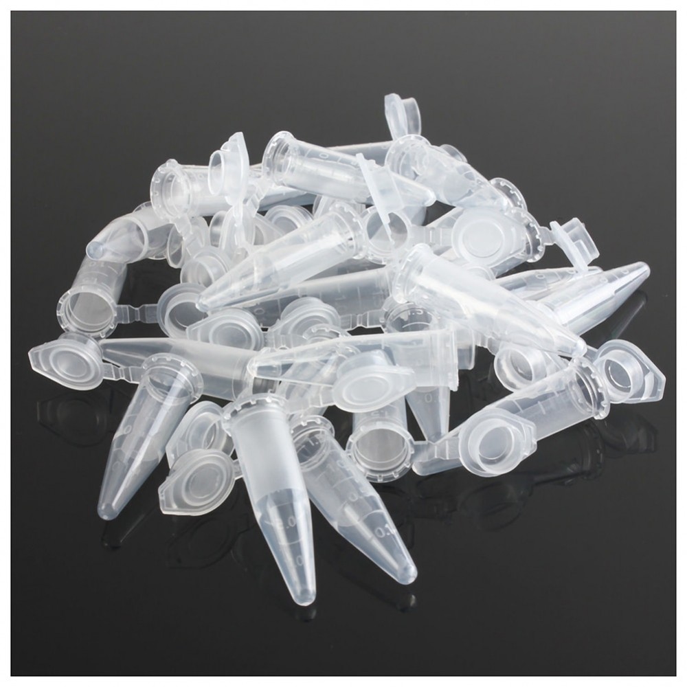25x Small Plastic Vials Tubes Sealed Centrifuge Snap Cap Clear 1.5mL Liquid Tiny