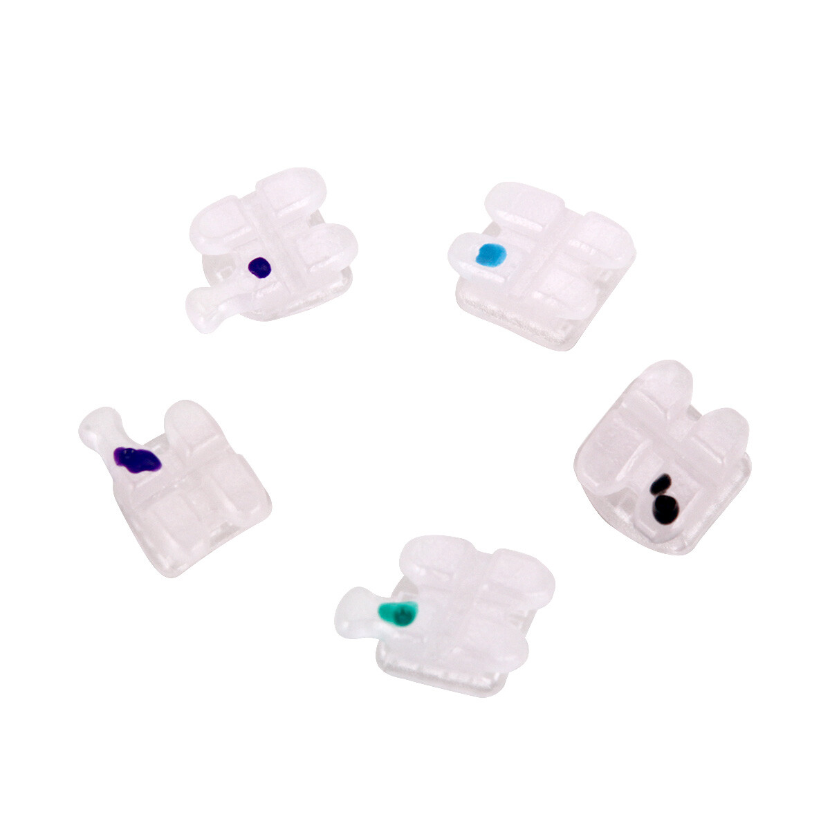 AZDENT Dental Orthodontic Clear Ceramic Brackets Braces Roth/MBT 022 Hooks 3-4-5