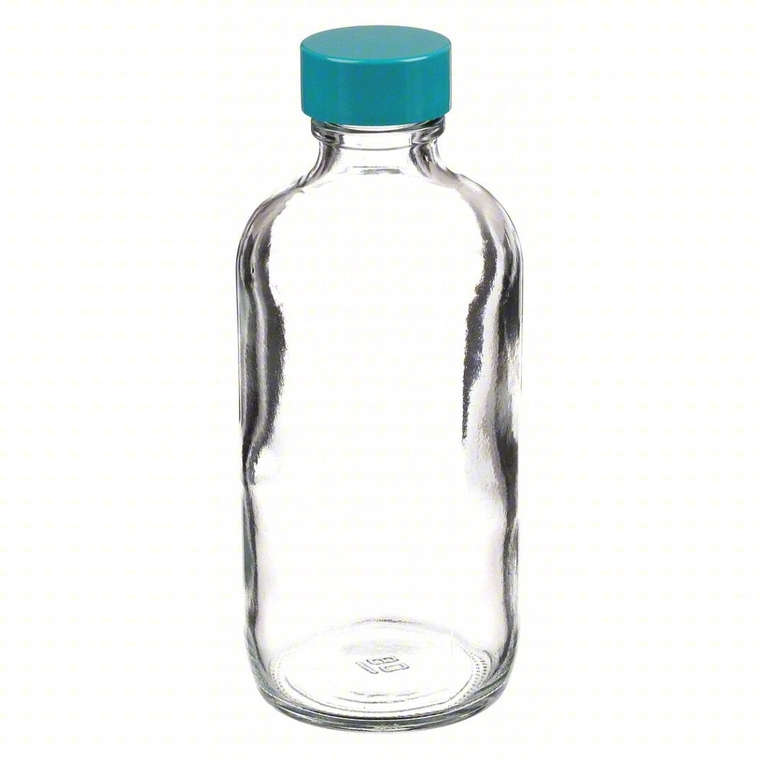 24 Pk Qorpak Glass Bottle & Cap 120mL / 4 fl oz Narrow Boston Round GLC-01123