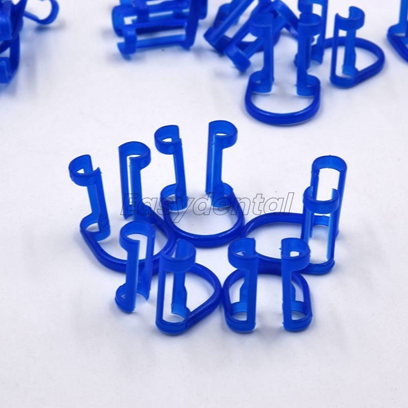 10-100Pcs Cotton Roll Holder Disposable Clips Plastic Blue For Dental Lab Clinic