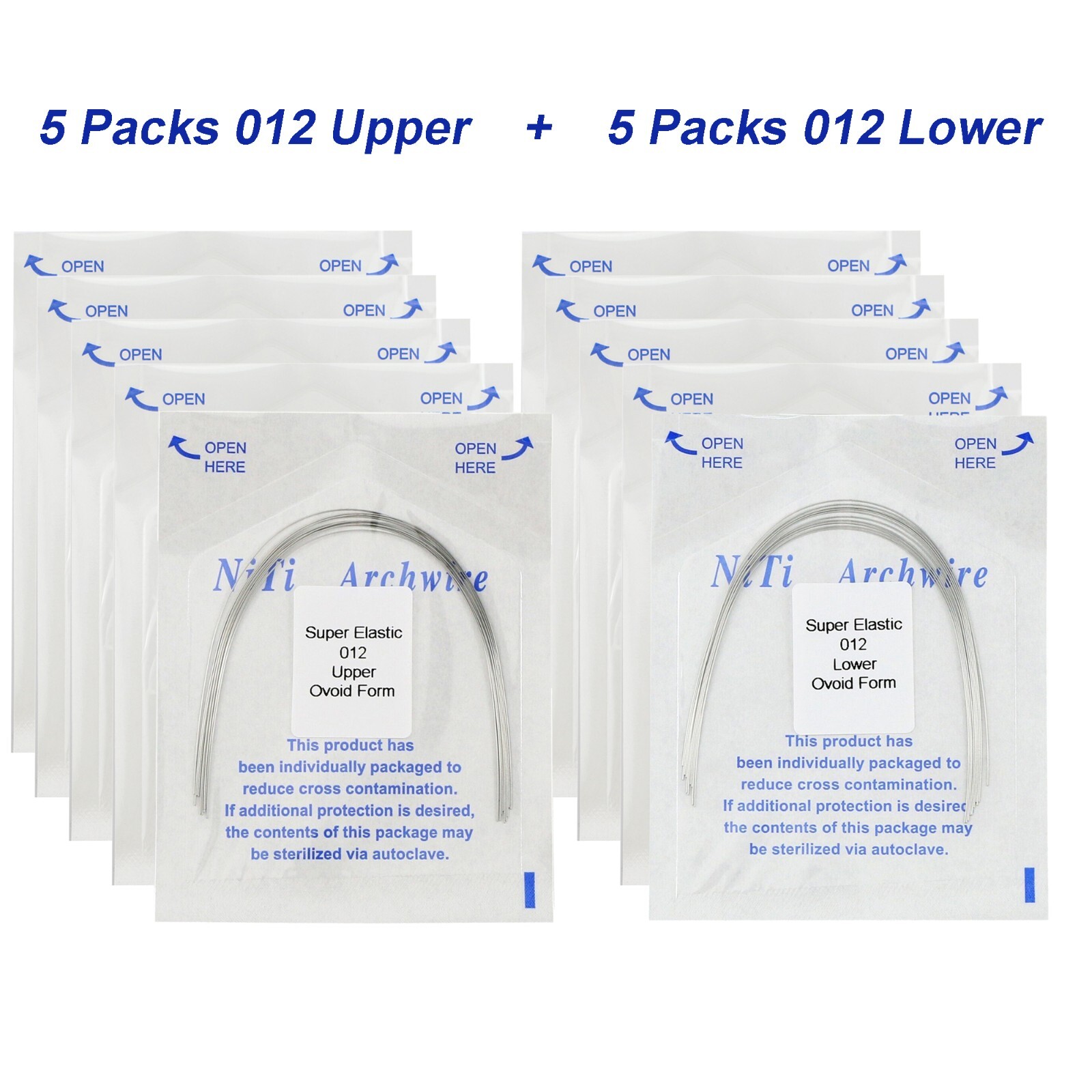 100Pcs Dental Orthodontic Arch Wire Stainless Steel NiTi Ovoid Natural 014 16X22