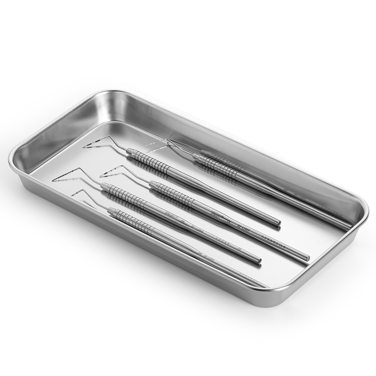 Dental Medical Stainless Steel Instrument Tray Tattoo Flat Trays 3 Sizes