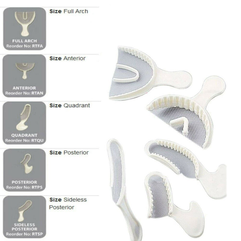 50 (1 Bag) Dental Bite Registration​ Impression Triple Trays Tray Mold Posterior