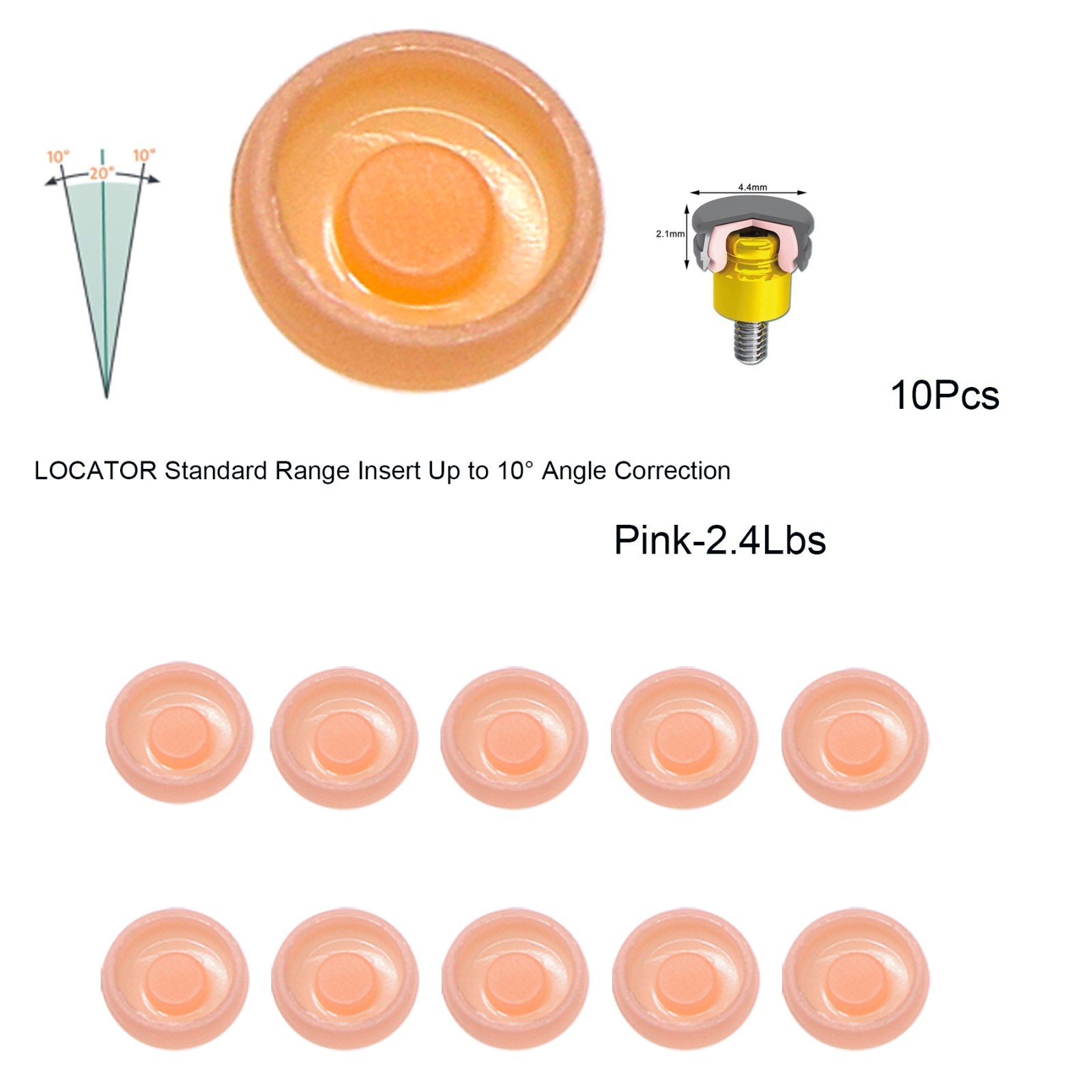 10Pcs US Dental attachment Zest Locator system standard Male Cap Inserts fit for