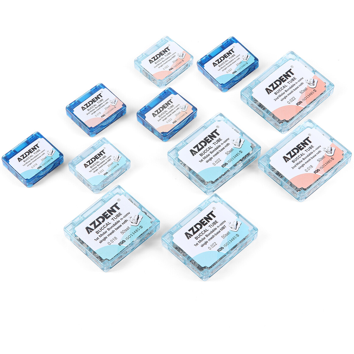 Tubos bucales de ortodoncia dental 1er tubo molar Roth MBT 022 Bondable Monobloc