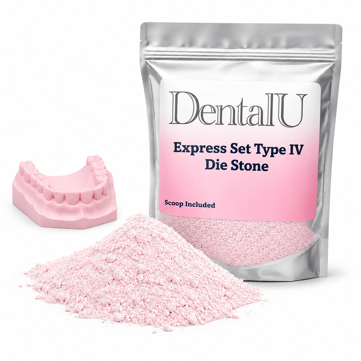 1 – 5 LBS PINK Express Set Die Stone Dental Plaster Type IV Gypsum