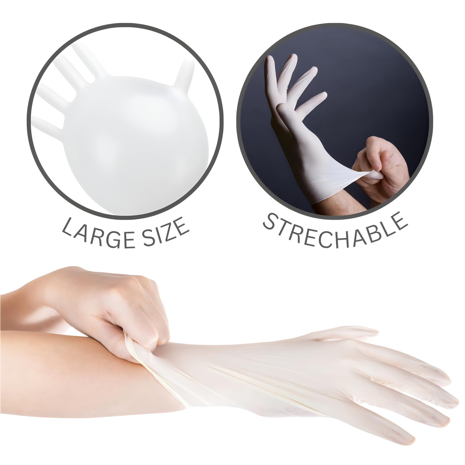Safeguard unisex adult Latex Gloves, Box, Medium ,100 Count (Pack of 1)