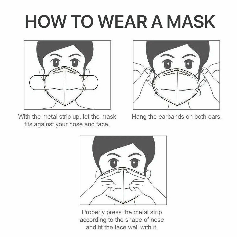 KN95 Face Mask Disposable 5 Layer Protection, 10 Pcs Set