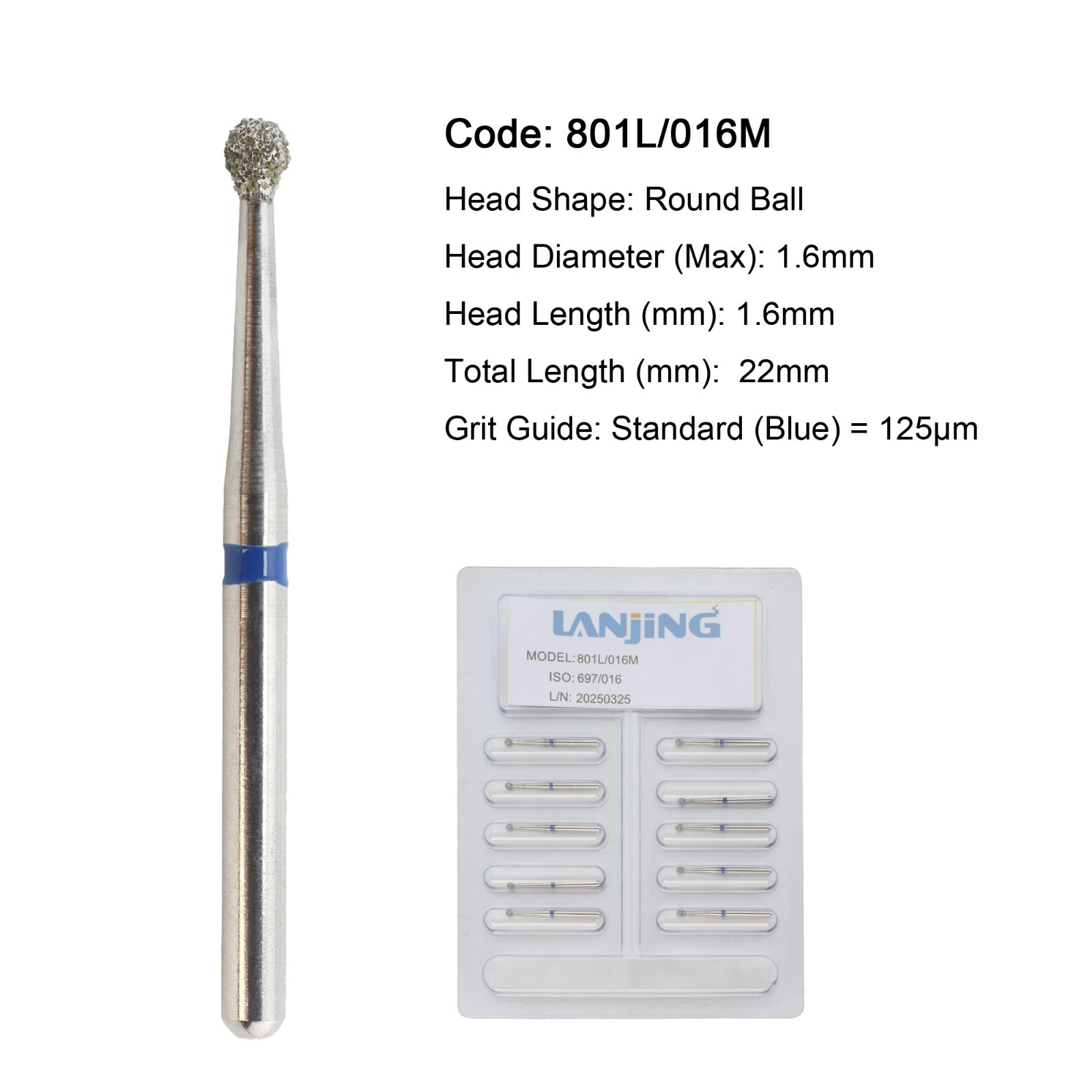Dental Diamond Burs FG Surgical Long Round Taper High Speed Bur 850 856 Pear 330