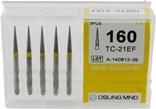 Dental Diamond Burs, Taper Conical Shape, Extra Fine Grit Multi-Use 5 Pcs/Pk