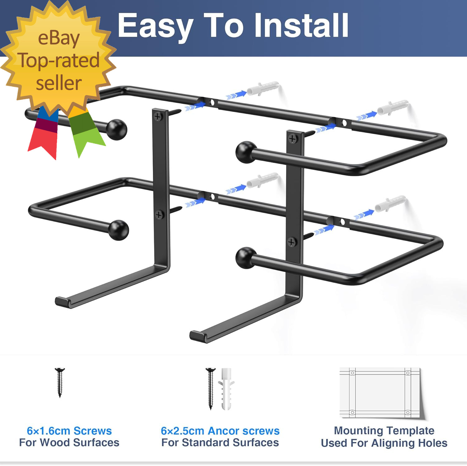 Glove Box Dispenser Wall Mount: Black Glove Holder Organizer for Disposable