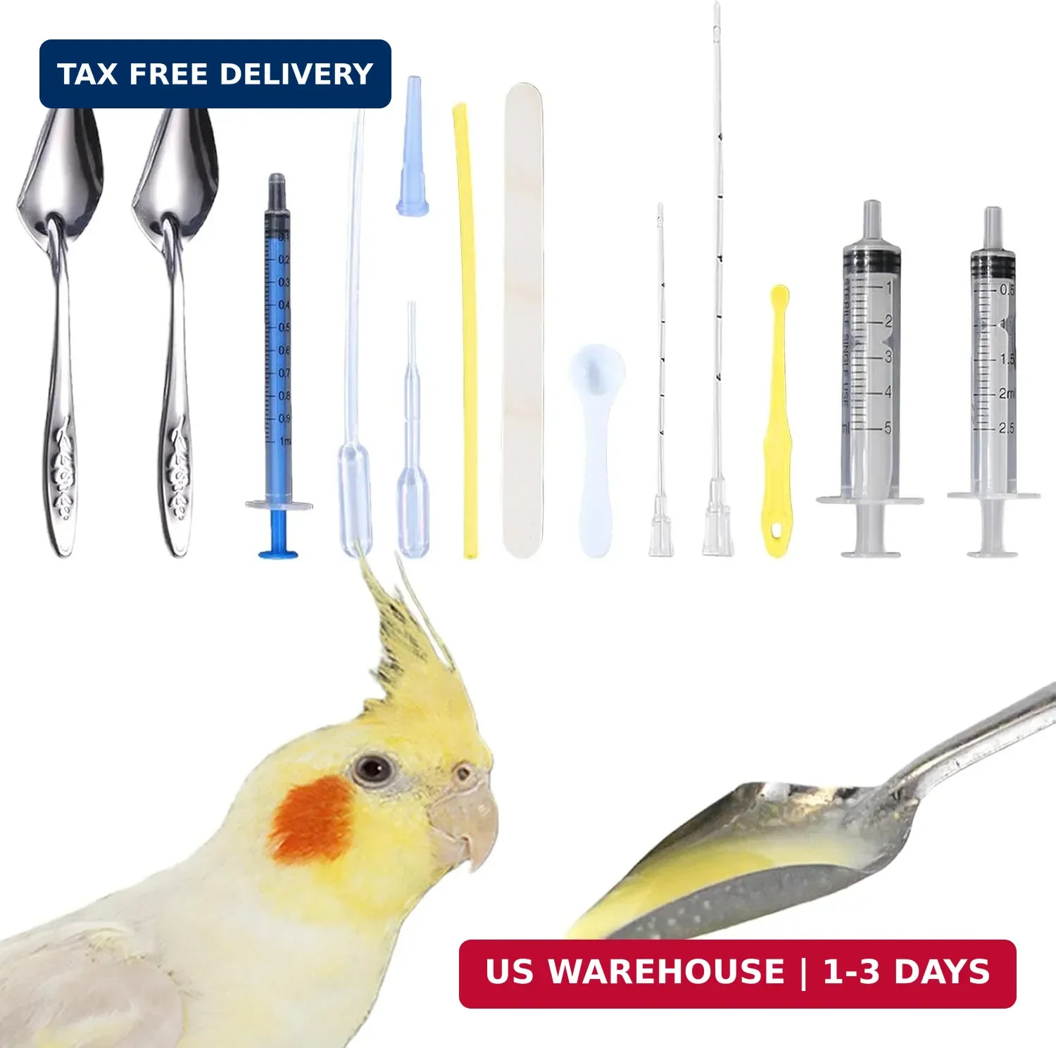 14 pcs Baby Bird Feeding Syringe Set, Small Bird Feeding Hand Feeding Tubes Kit,