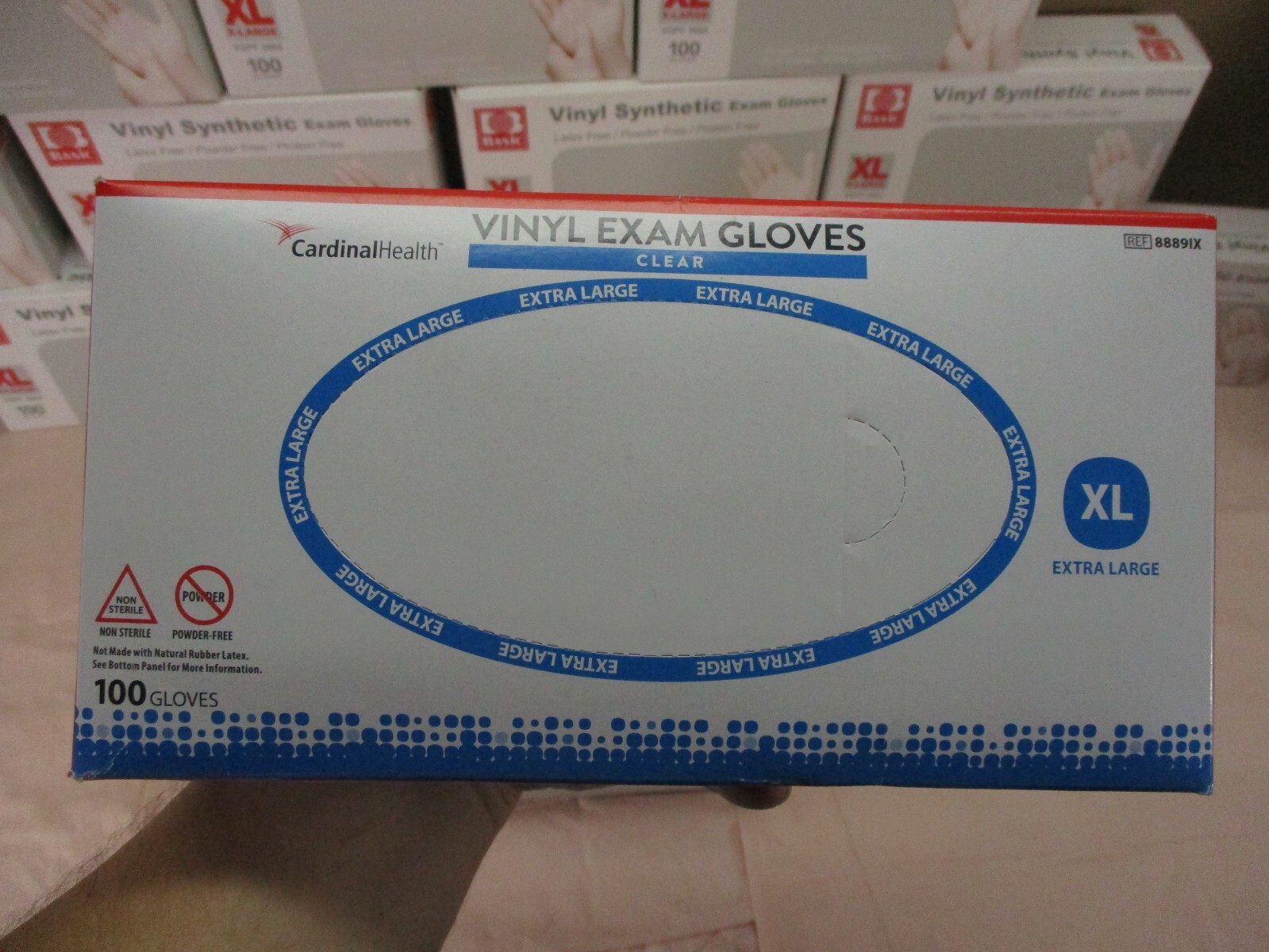 Vinyl Exam Gloves Clear Lot of 300 Cardinal Health Basic Size Extra Large XL