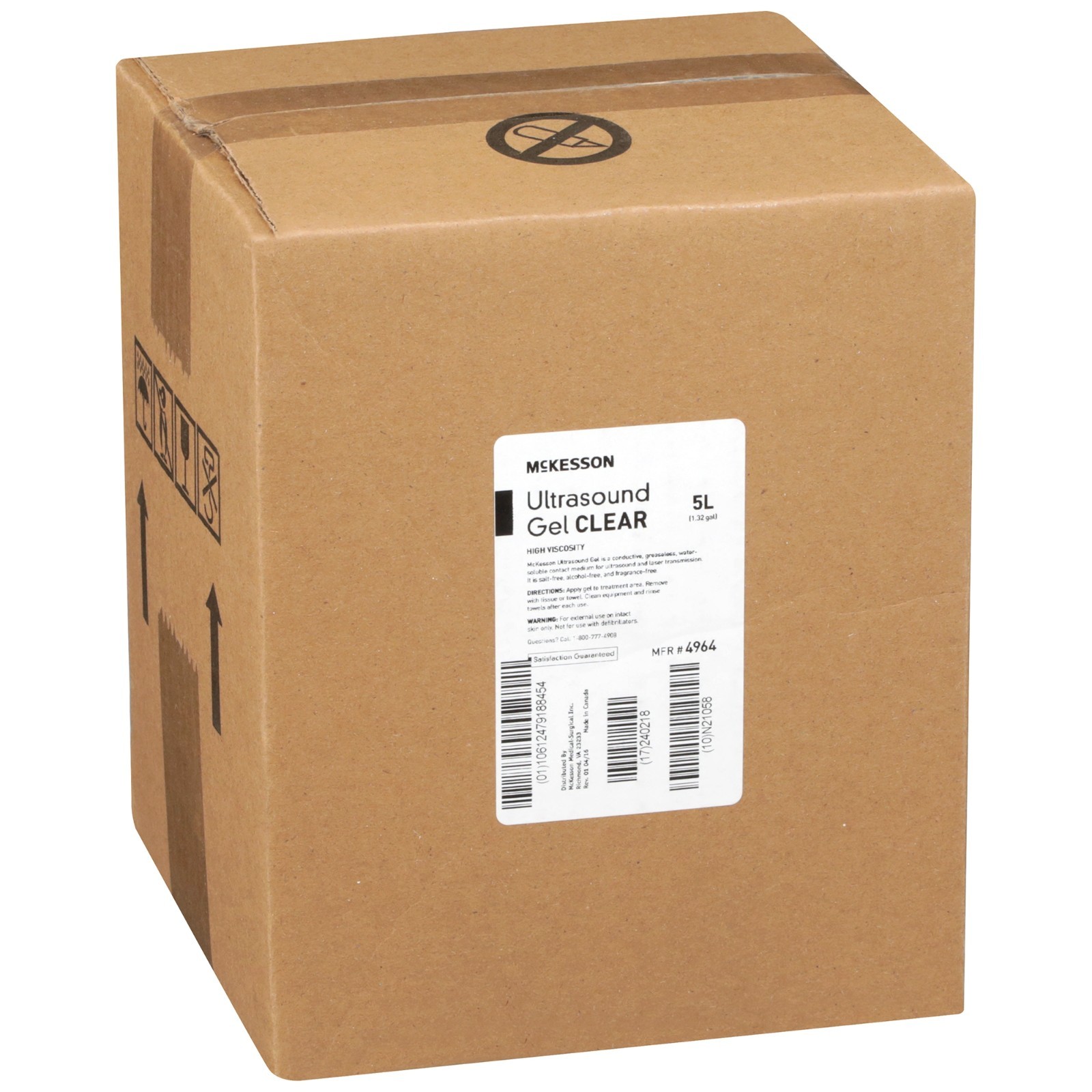 McKesson Ultrasound Gel, 5 Liter, Clear, Laser Transmission Cubitainer, 4964