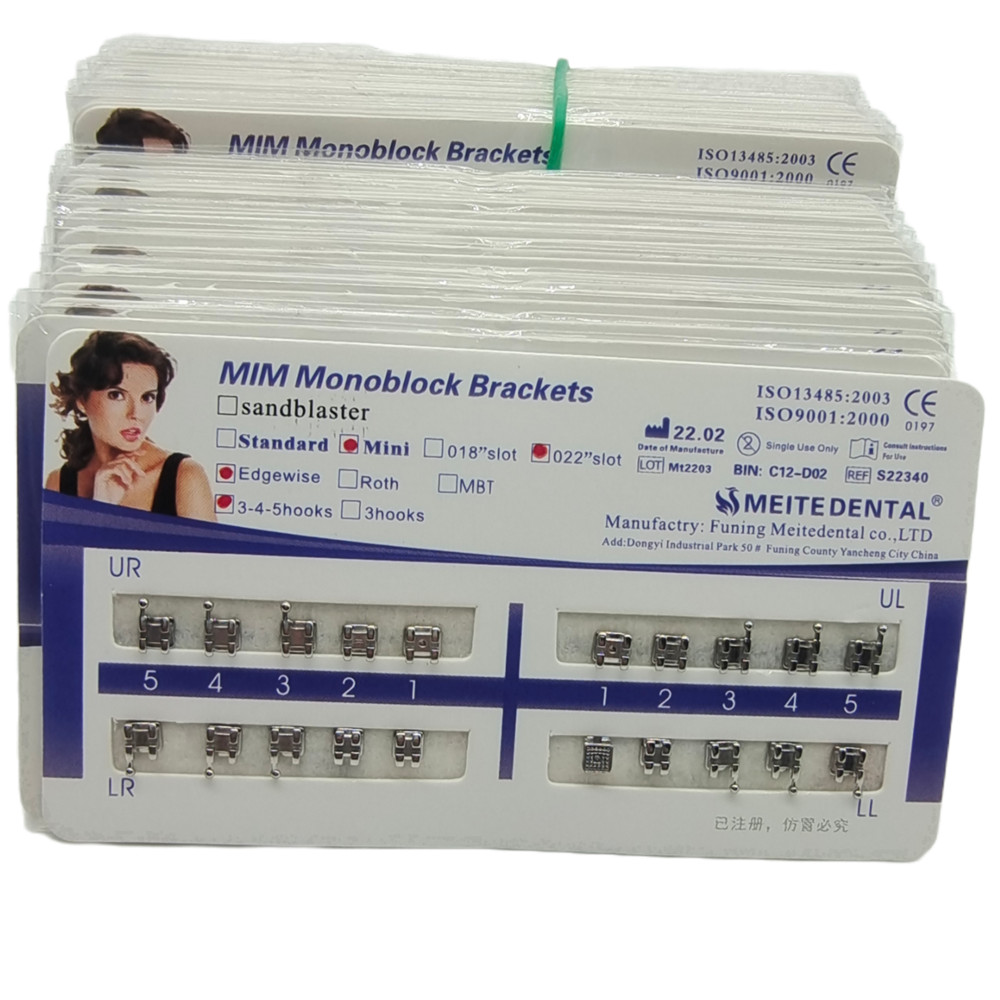 20pc/Kit Dental Orthodontic Bracket Braces MIM Mini Edgewise .022 Hooks 3-4-5