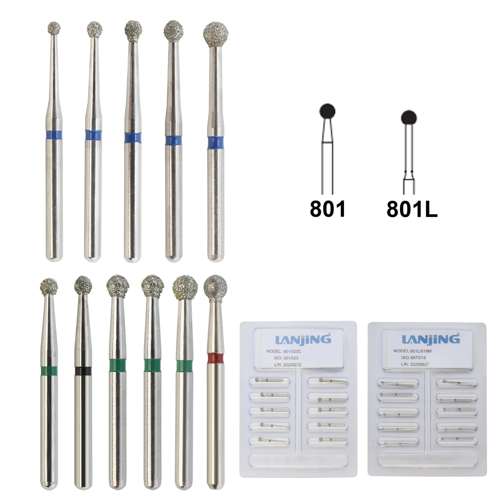 Wave Dental Surgical Bur Round Carbide Diamond Bur Long Round Ball High Speed FG