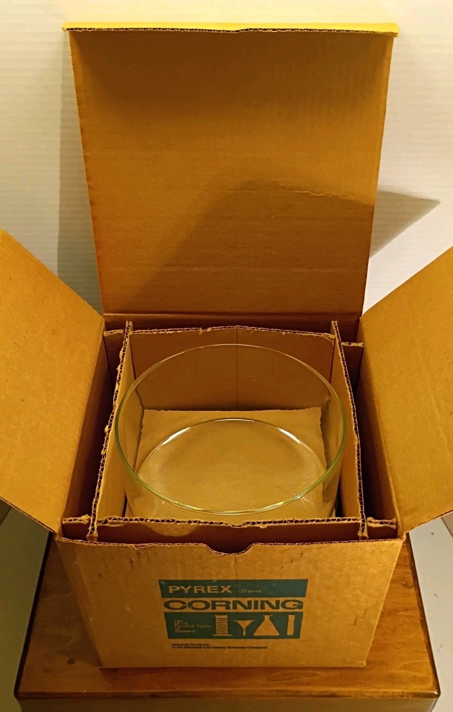 Vintage NO. 3140-190 PYREX® Glass 190 x 100 2pcs Crystallizing Dish Made in USA.