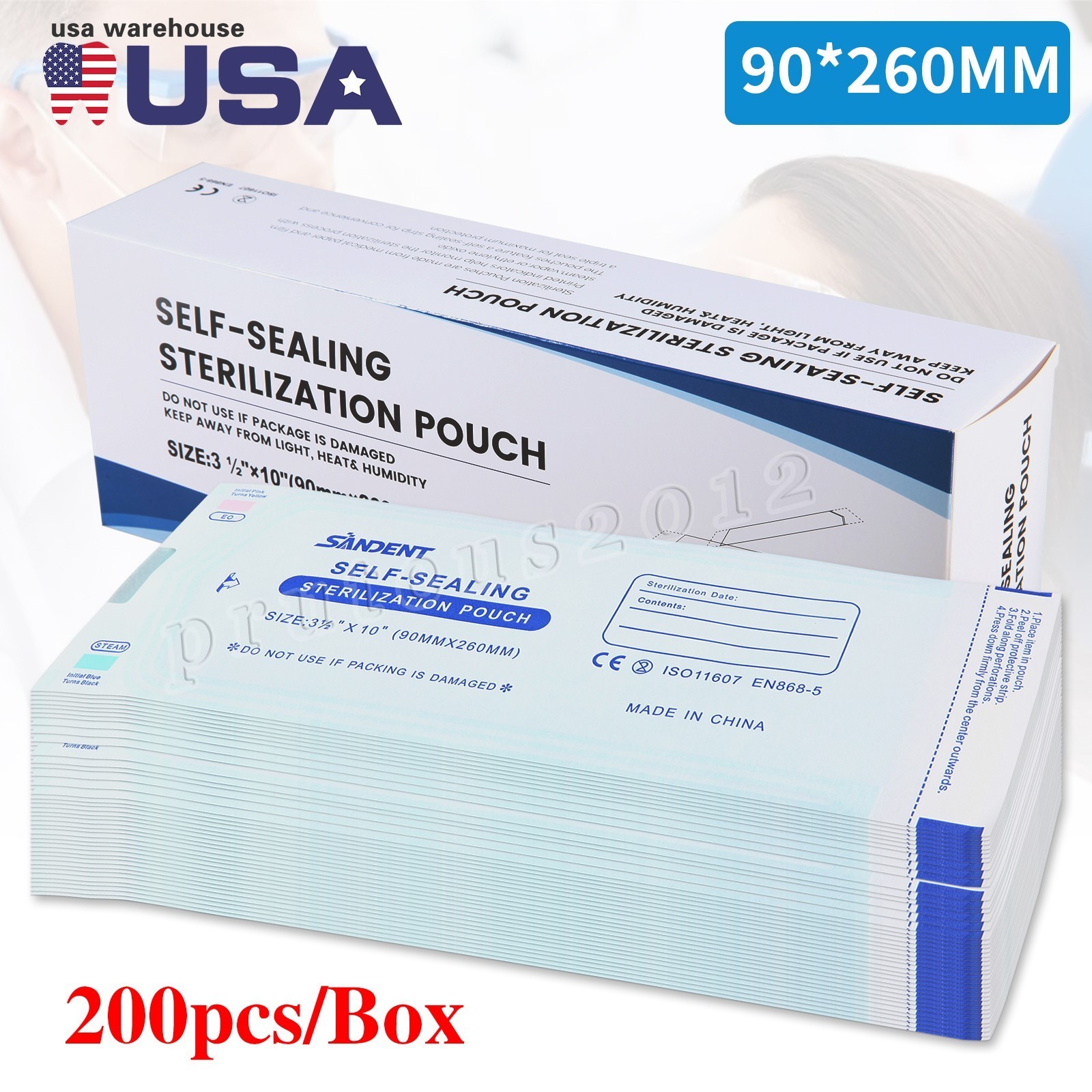 400 3.5″ x 10″ Self-Sealing Sterilization Pouch Tattoo Dental Pouches