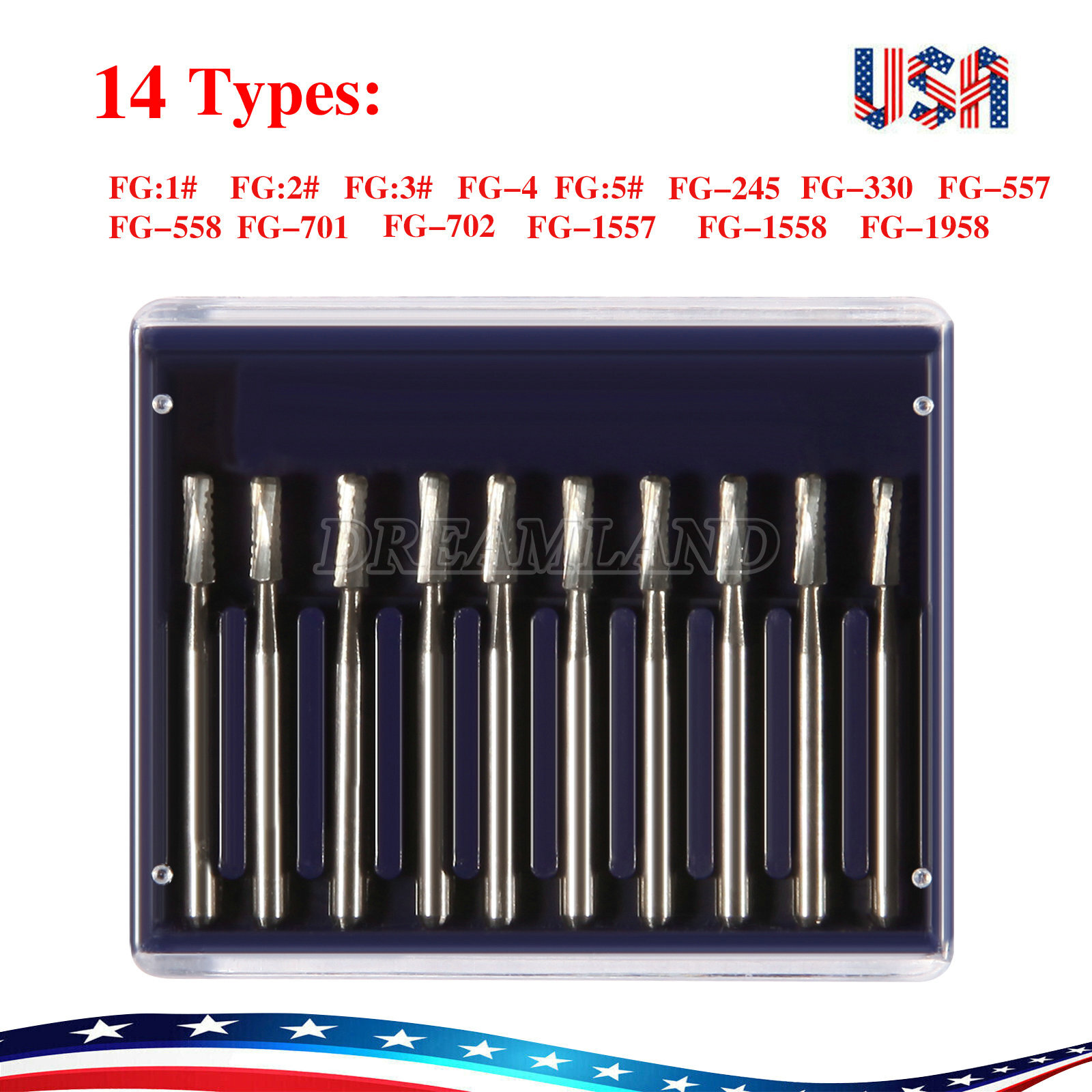 Dental FG Fresas de carburo de tungsteno Fit Alta Velocidad pieza de mano USA