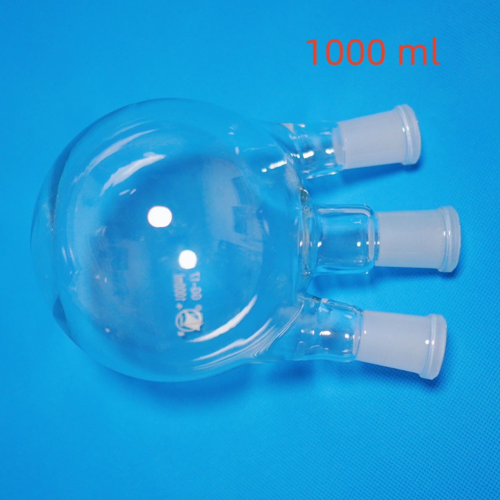 Lab glass round bottom flask boil flask 3-neck 24/40 joints 1000 ml