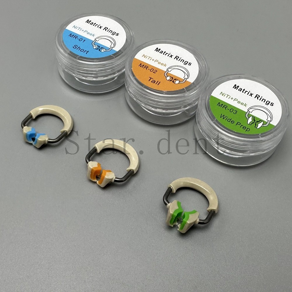 Dental Sectional Matrix System Nickel Titanium Alloy Matrices Clip Ring Band