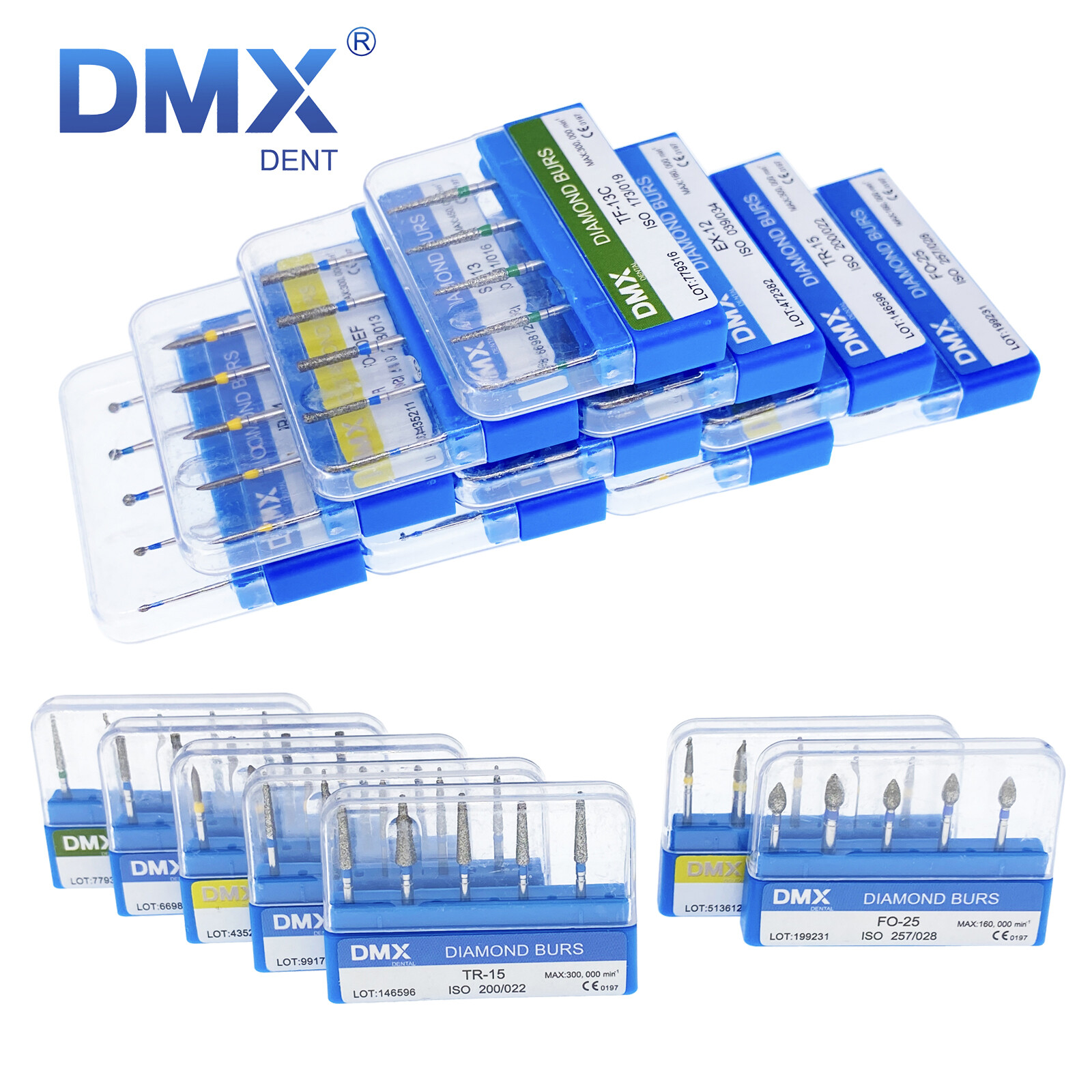Dental Diamond Burs FG for High Speed Handpiece 5Pcs/pack Drills DMXDENT